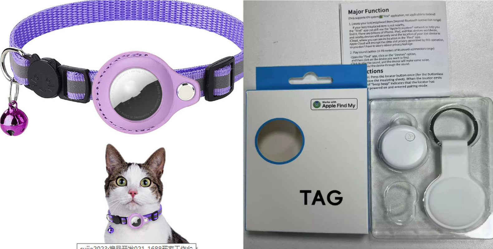 TrackPup Reflective Tracker Collar | AirTag-Compatible Dog Collar Holder
