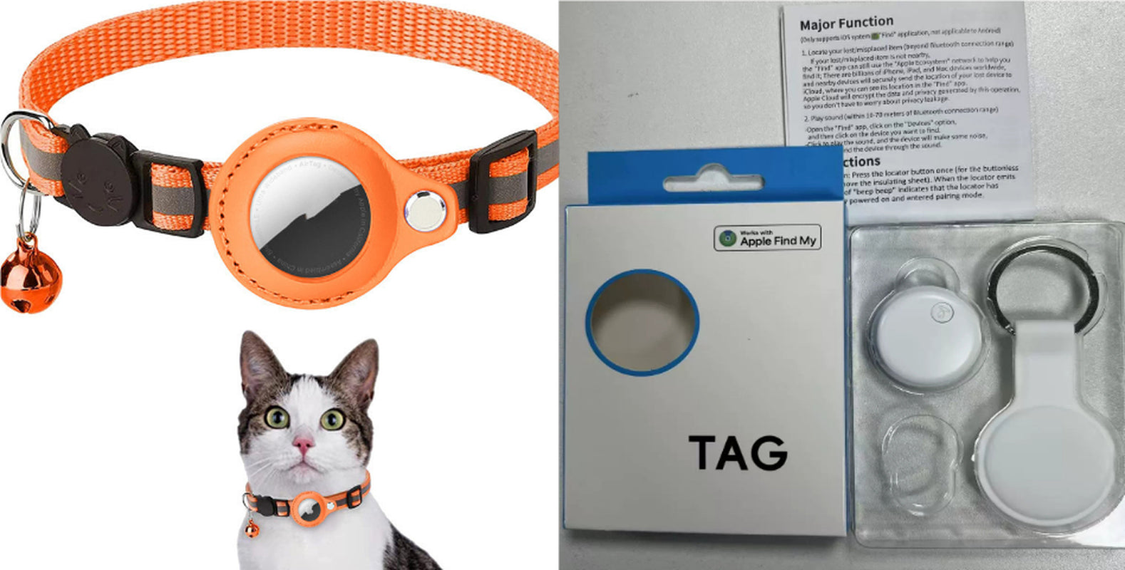 TrackPup Reflective Tracker Collar | AirTag-Compatible Dog Collar Holder