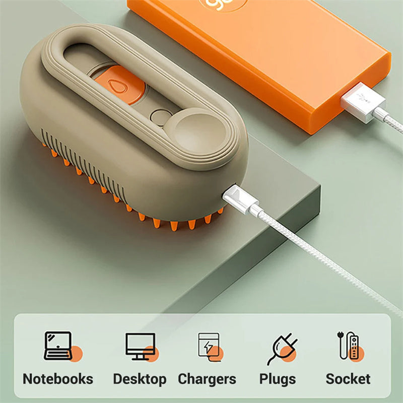 MistPup 3-in-1 Spray Grooming Brush | USB Pet Hair Removal Comb