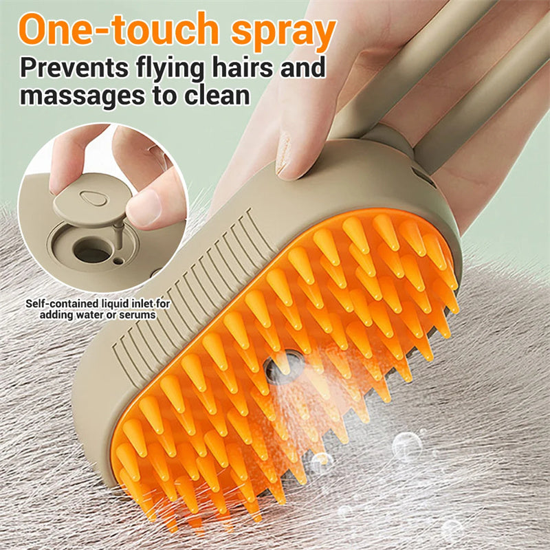 MistPup 3-in-1 Spray Grooming Brush | USB Pet Hair Removal Comb